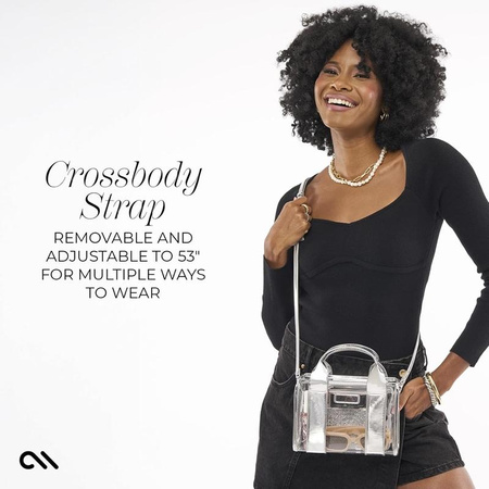 Case-Mate Micro Tote Bag – Voděodolná taška přes rameno (Silver Chrome/Clear)