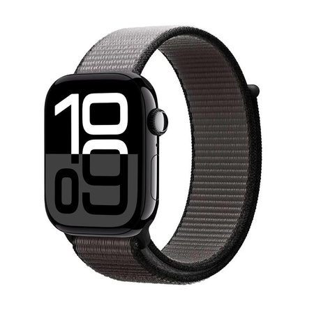 Crong Nylon - Bracelet sport pour Apple Watch 44/45/46/49 mm (Night Grey)