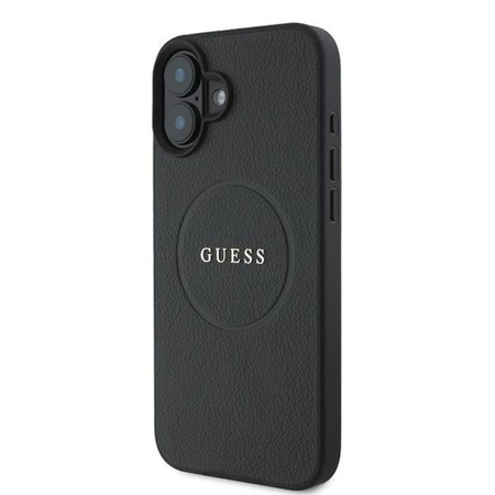 Pouzdro Guess Grained Ring MagSafe - iPhone 16 Plus (černé)