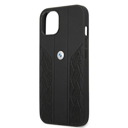 BMW Leather Curve Perforált HC - iPhone 13 tok (fekete)