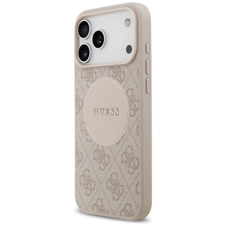 ETUI DO IPHONE 17 PRO MAX do MAGSAFE GUESS ORYGINALNE RÓŻOWE SKÓRZANE MODNE