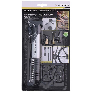 Dunlop - handliche Mini-Ball Fahrradpumpe austauschbare Spitzen