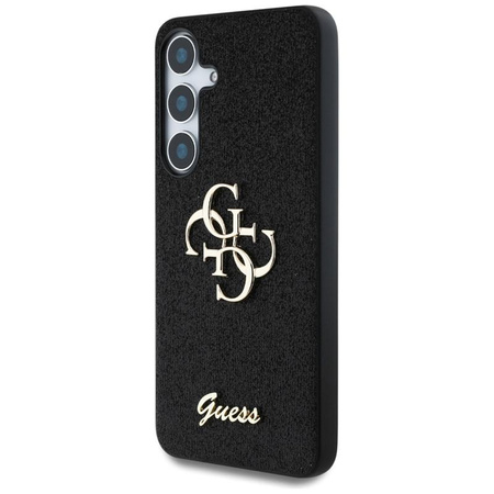 Guess Fixed Glitter Big 4G Metal Logo - étui pour Samsung Galaxy S25+ (noir)