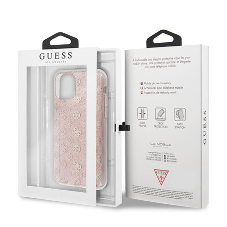 Guess 4G Peony Solid Glitter - iPhone 11 Pro tok (rózsaszín)