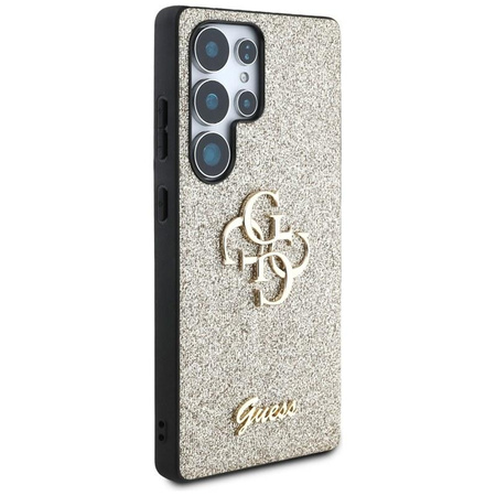 Guess Fixed Glitter Big 4G Metal Logo - étui pour Samsung Galaxy S25 Ultra (Gold)