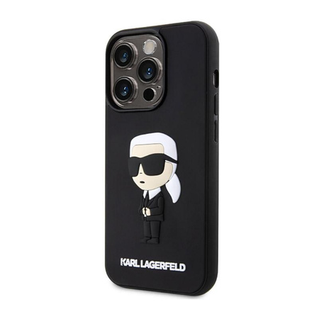 Karl Lagerfeld 3D Rubber NFT Ikonik - Tasche für iPhone 14 Pro (Schwarz)