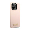 Guess Silicone Logo Plate MagSafe - iPhone 14 Pro Case (pink)