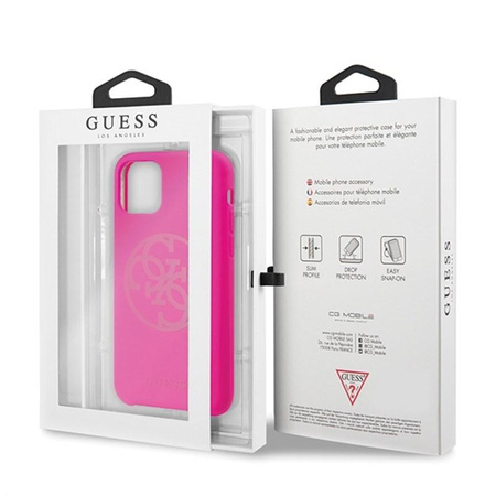 Guess Slilicon 4G Tone on Tone Logo - iPhone 11 Pro tok (fukszia)