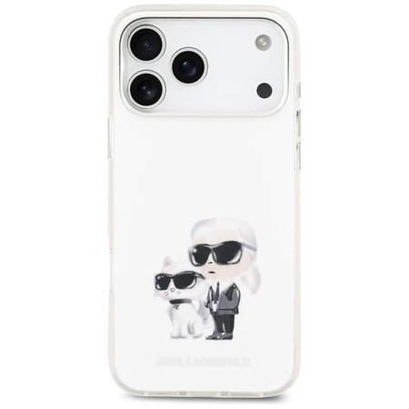 Karl Lagerfeld IML Aquarelle Karl & Choupette & Logo MagSafe - Hülle für iPhone 17 Pro Max (weiß)