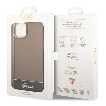 Guess Translucide - Coque pour iPhone 14 Plus (noir)