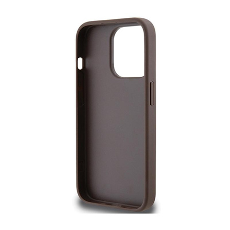 Guess 4G Bottom Stripe Metal Logo Collection - iPhone 15 Pro Case (brown)