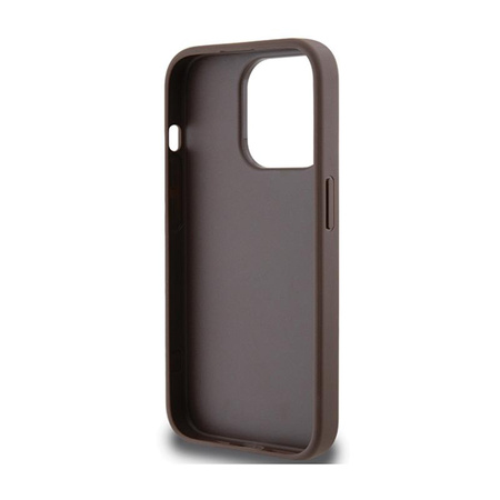 Guess 4G Bottom Stripe Metall Logo Kollektion - iPhone 15 Pro Max Tasche (braun)