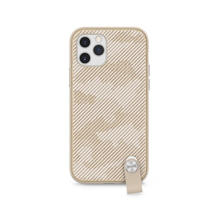 Moshi Altra - Tasche mit abnehmbarem Schlüsselband iPhone 12 / iPhone 12 Pro (SnapTo System) (Sahara Beige)