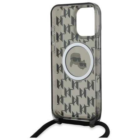 Karl Lagerfeld IML Crossbody Monogram Karl & Choupette Head MagSafe - pouzdro na iPhone 16 Pro (černé)