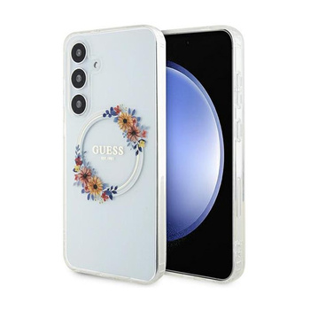 Guess IML Flowers Wreath MagSafe - Samsung Galaxy S24+ Case (transparent)