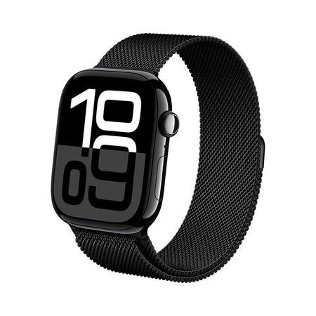 Crong Milano Steel - Pasek ze stali nierdzewnej do Apple Watch 44/45/46/49 mm (czarny)