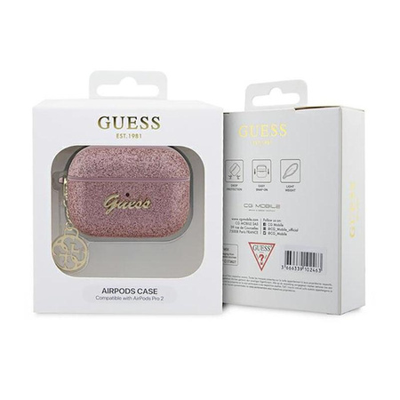 Guess 4G Glitter Flake - AirPods Pro 2 tok (rózsaszín)