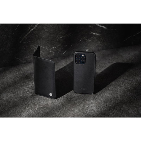 Moshi Overture - 3 az 1-ben iPhone 13 Pro Max flip tok (antibakteriális NanoShield™) (Jet Black)