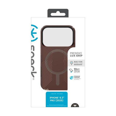 Speck Presidio Lux Grip MagSafe - iPhone 17 Pro Fall (Luxus Schatten Matte / Orange)