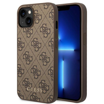 Guess 4G Metal Gold Logo - Coque pour iPhone 14 Plus (marron)