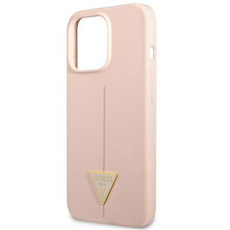 Guess szilikon háromszög logó - iPhone 13 Pro Max tok (rózsaszín)