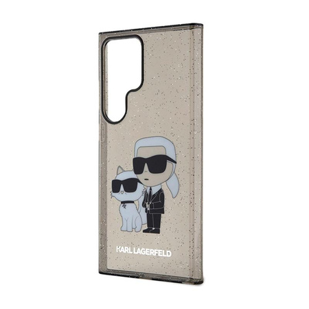 Karl Lagerfeld IML Glitter Karl & Choupette - pouzdro pro Samsung Galaxy S24 Ultra (černé)