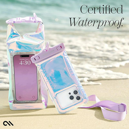 Case-Mate Waterproof Mini Phone Bucket Dry Bag - Waterproof bag with phone pocket up to 7" (Soap Bubble)