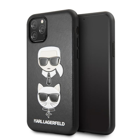 Karl Lagerfeld Embossed Case Karl & Choupette - Coque pour iPhone 11 Pro (Noir)