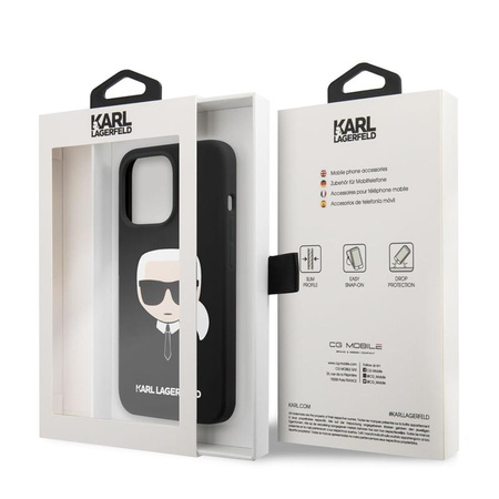 Karl Lagerfeld Silikon Iconic Karl`s Head - iPhone 13 Pro Max Hülle (schwarz)