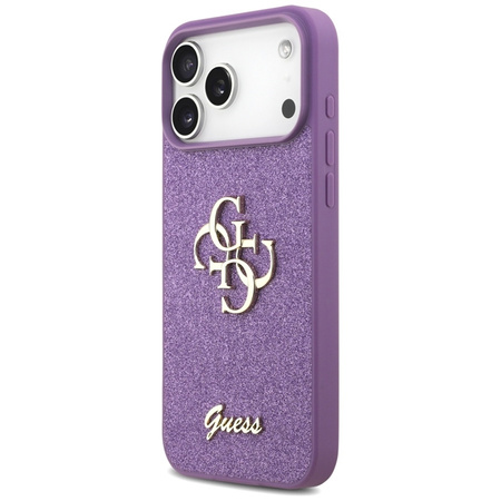 ETUI DO IPHONE 17 PRO MAX GUESS ORYGINALNE FIOLETOWE BROKATOWE MODNE CASE