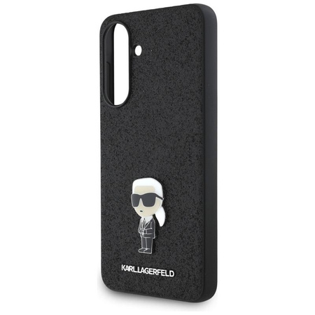 Karl Lagerfeld Fixed Glitter Iconic Logo Metal Pin - Case for Samsung Galaxy A36 5G (black)