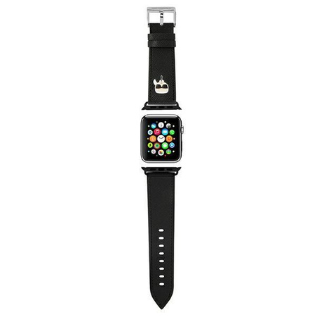 Karl Lagerfeld Saffiano Karl Head - Armband für Apple Watch 38/40/41 mm (schwarz)