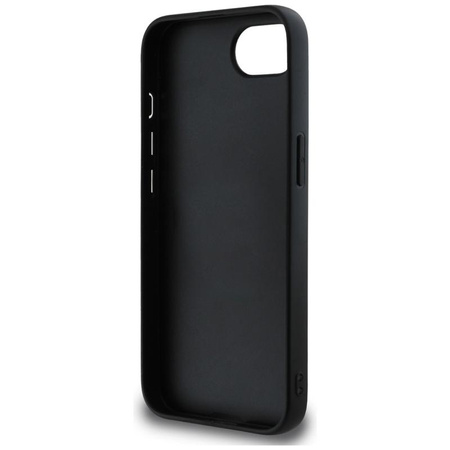 Guess Grained Big 4G Logo Small Classic Logo - Étui pour iPhone 16e (noir)