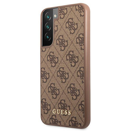 Guess 4G Metal Gold Logo - Etui Samsung Galaxy S22+ (brązowy)