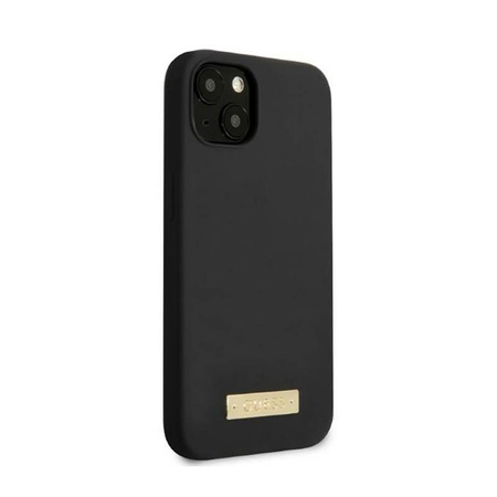 Guess Silikon-Logo-Platte MagSafe - iPhone 13 Tasche (schwarz)