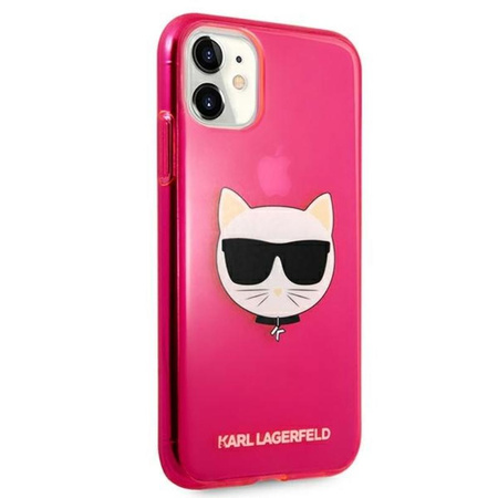 Karl Lagerfeld Choupette Head - iPhone 11 tok (rózsaszín)