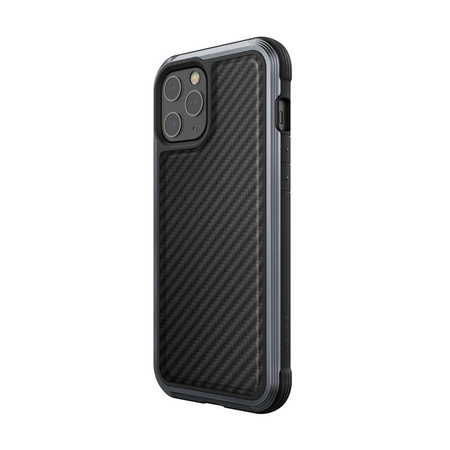 X-Doria Raptic Lux - Alumínium tok iPhone 12 Pro Max készülékhez (Cseppteszt 3m) (fekete szénszálas)