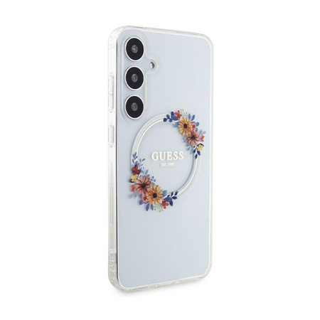 Guess IML Flowers Wreath MagSafe - Case Samsung Galaxy S24+ (Clear)