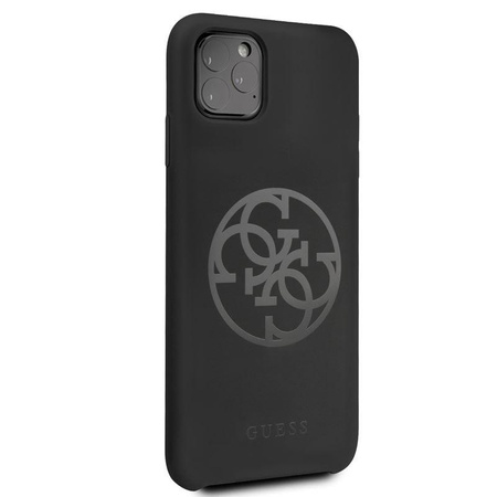 Guess Silicone 4G Tone to Tone - Etui iPhone 11 Pro Max (Black)