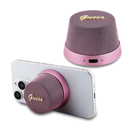 Guess Magnetic Script Metal Logo - Bluetooth speaker V5.3 (pink)