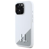 Karl Lagerfeld Silicone Shadow Metal Initial MagSafe - Coque pour iPhone 16 Pro Max (blanc)