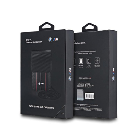 BMW Carbon Red Stripes Wallet Tasche - Handytasche (schwarz)