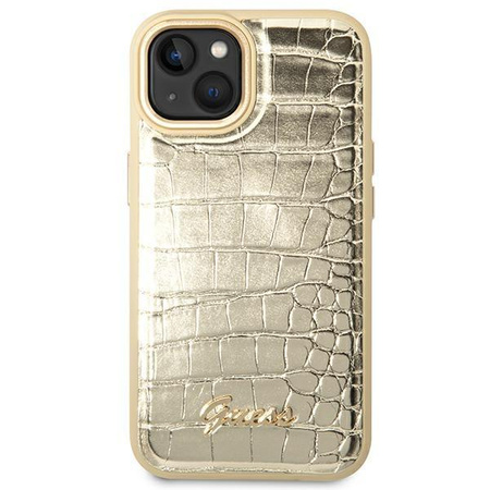 Guess Croco Collection - iPhone 14 Plus Case (Gold)