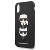 Karl Lagerfeld Saffiano Karl & Choupette Heads - Case for iPhone Xs / X (Black)