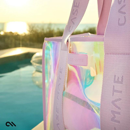 Case-Mate Soap Bubble Beach Tote with Phone Pouch - Waterproof bag with smartphone case, for any occasion (Iridescent)