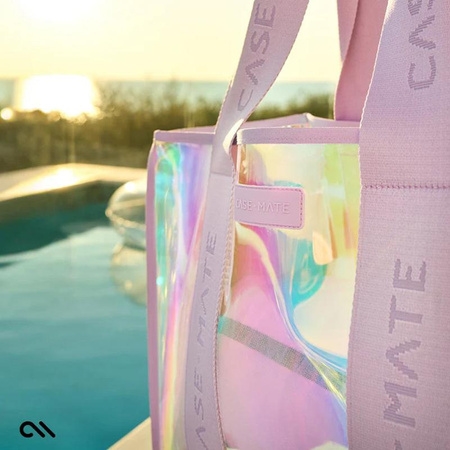 Case-Mate Soap Bubble Beach Tote with Phone Pouch - Waterproof beach shoulder bag with smartphone pouch (Iridescent)