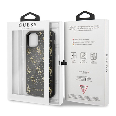 Guess Double Layer Glitter Case Peony G - pouzdro pro iPhone 11 (černé)
