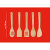 Alpina - Bamboo kitchen utensil set 5 pcs. with container (Grey)