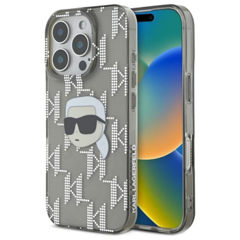 Karl Lagerfeld IML Karl Head Galvanizované pouzdro - iPhone 16 Pro (černé)