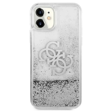 Guess Liquid Glitter 4G Big Logo - iPhone 11 Tasche (silber)